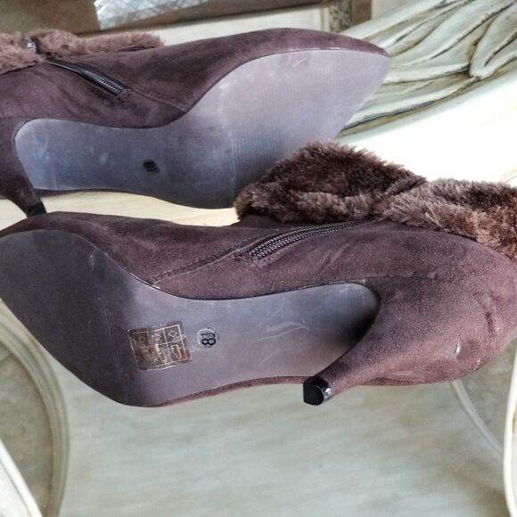 👢 Brown furred ankle boots - Picture 5 of 6